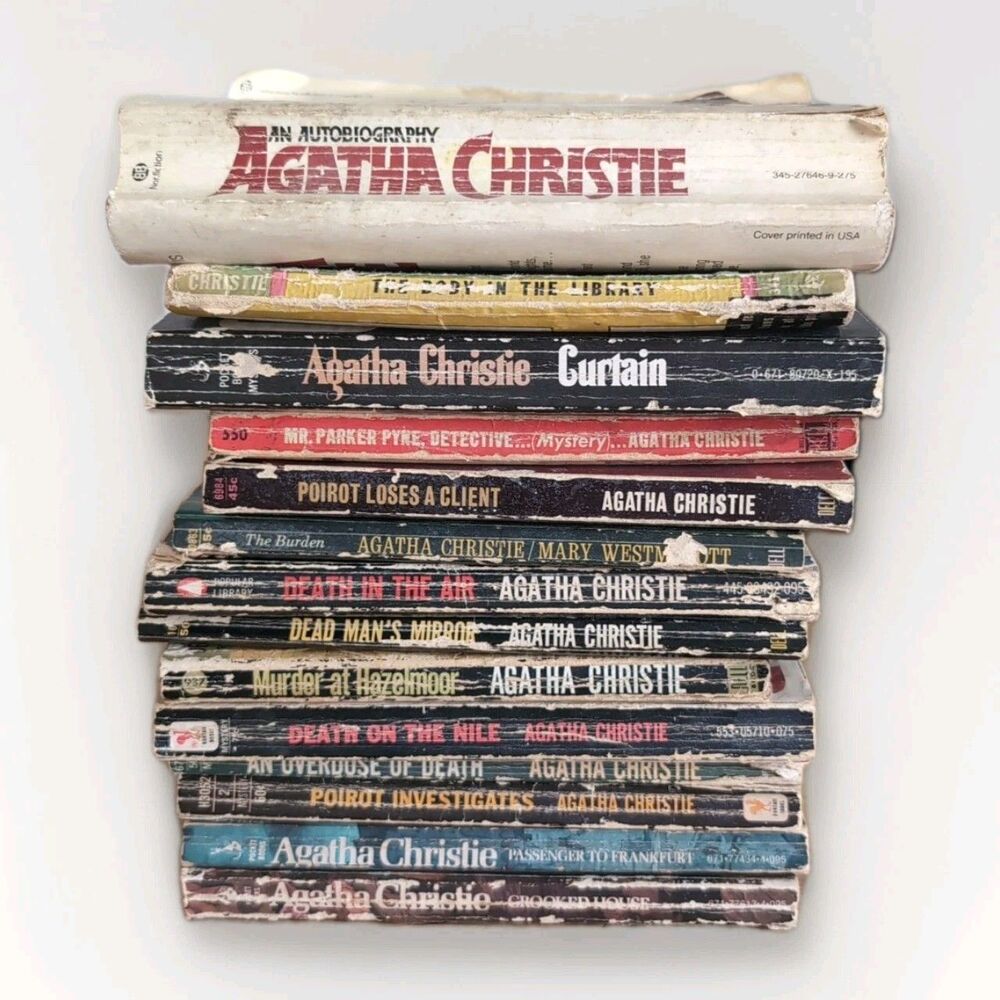Agatha Christie Vintage Paperback Book Lot (13) Classic Mystery Reading As Is